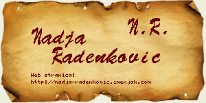 Nadja Radenković vizit kartica